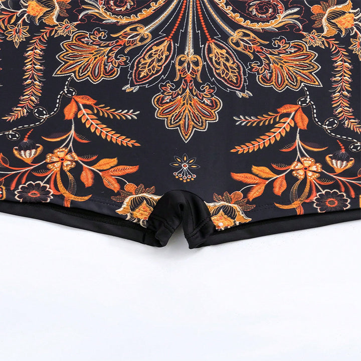 Women's swimsuit with floral pattern and modern back cutout Mune Fashion