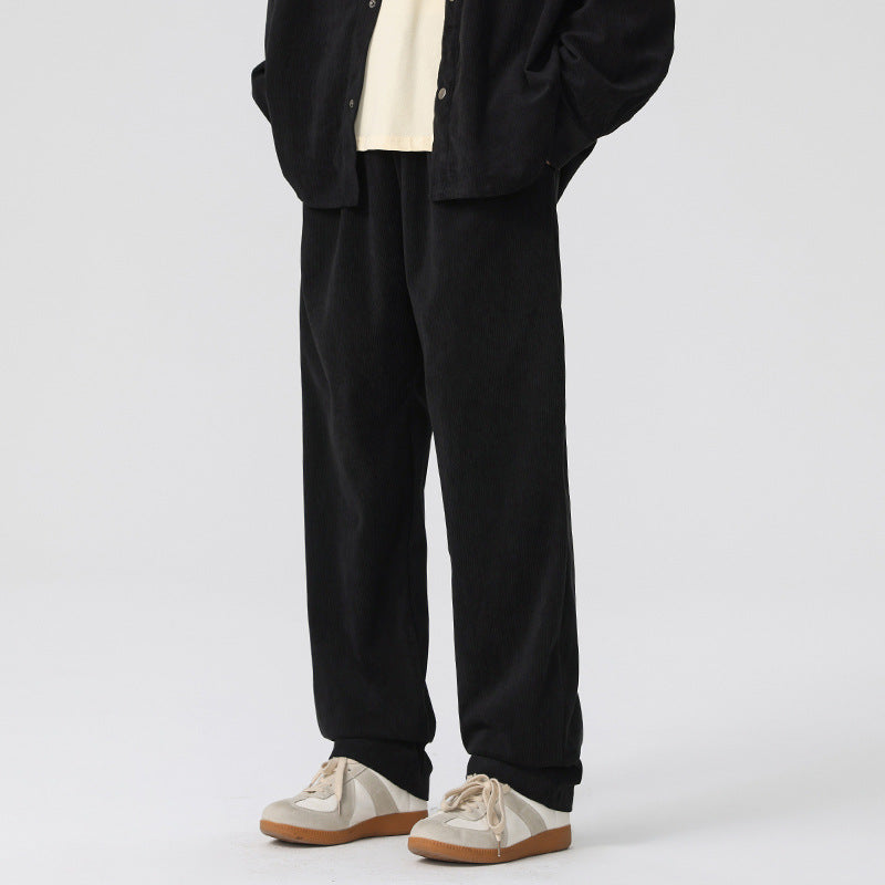 Damen Cordhose mit weitem Bein, elastischem Bund und Kordelzug Mune Fashion
