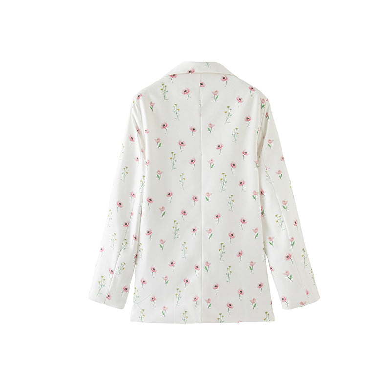 Ladies Blazer with Floral Pattern Mune Fashion