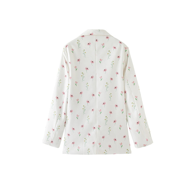 Ladies Blazer with Floral Pattern Mune Fashion