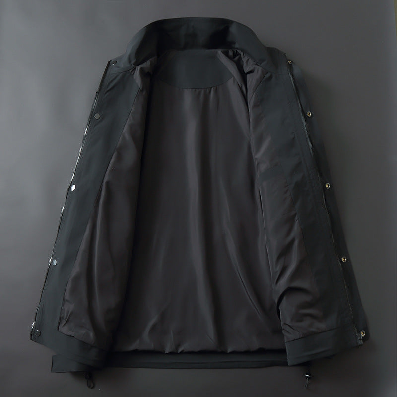 Men's Lightweight Technical Softshell Transition Jacket with Stand-up Collar and Concealed Zipper Placket Mune Fashion