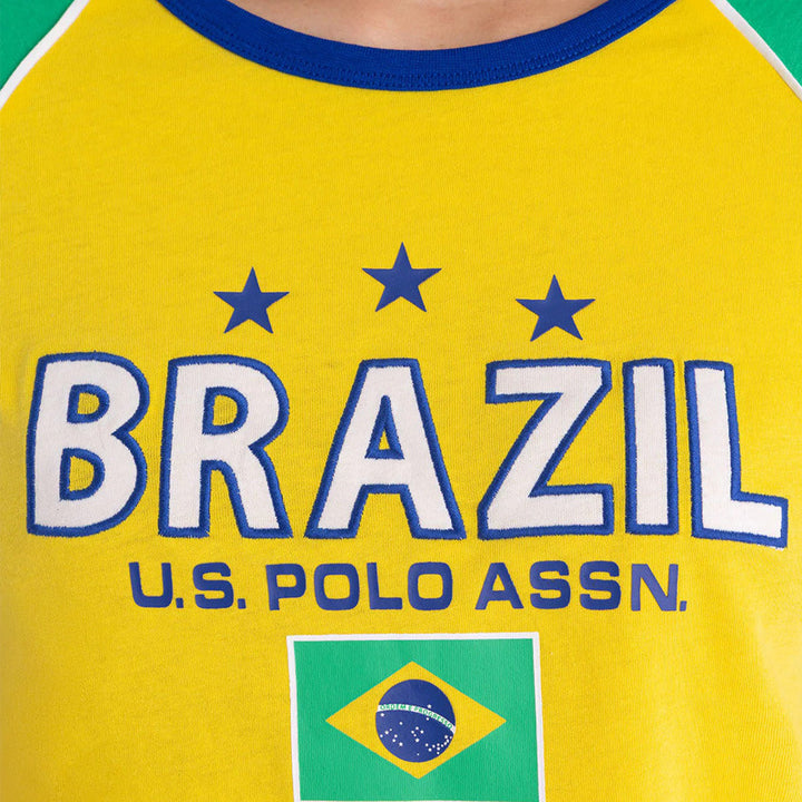 Ladies' figure-hugging Brazil print T-shirt with raglan sleeves Mune Fashion