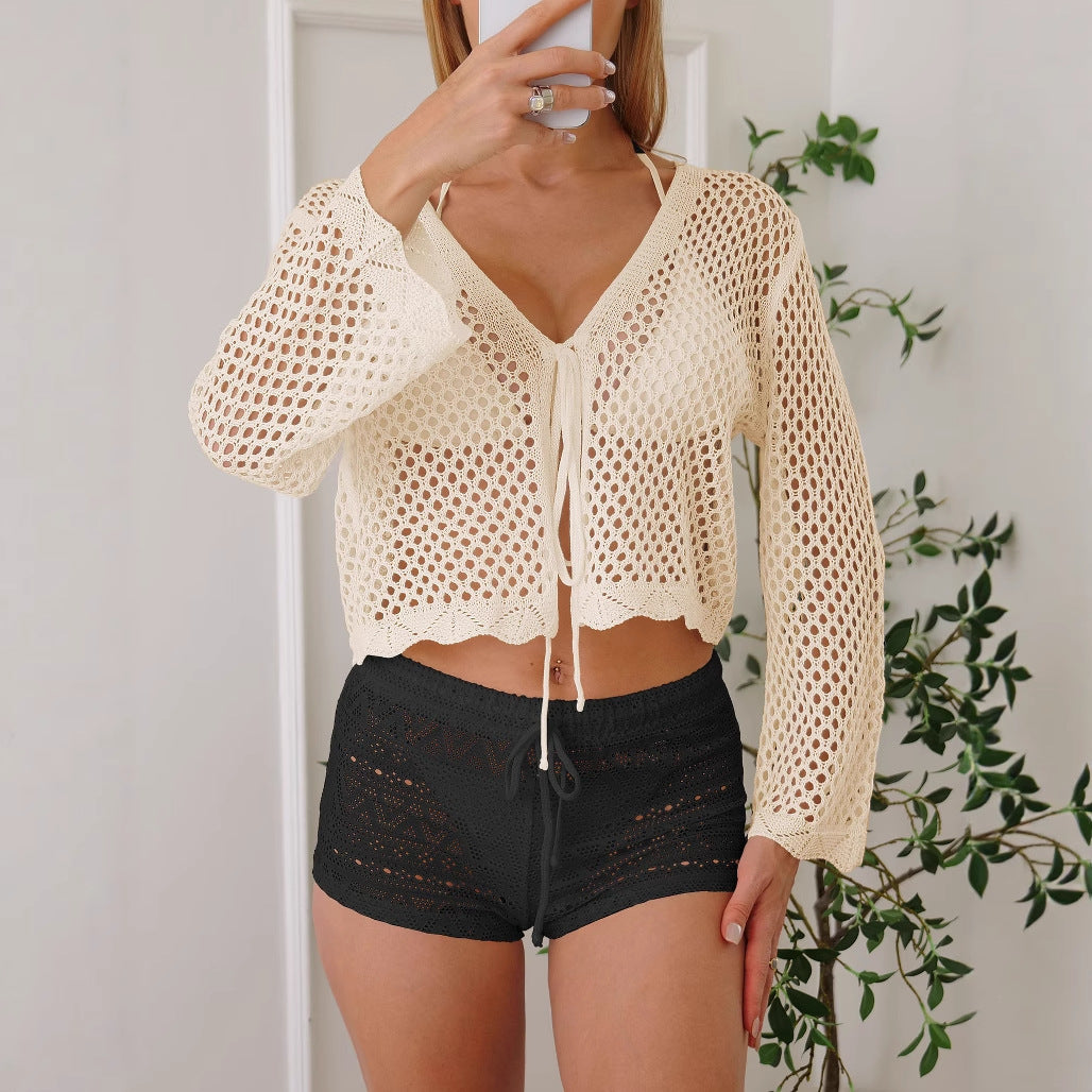 Ladies Airy Crochet Beach Pullover Mune Fashion