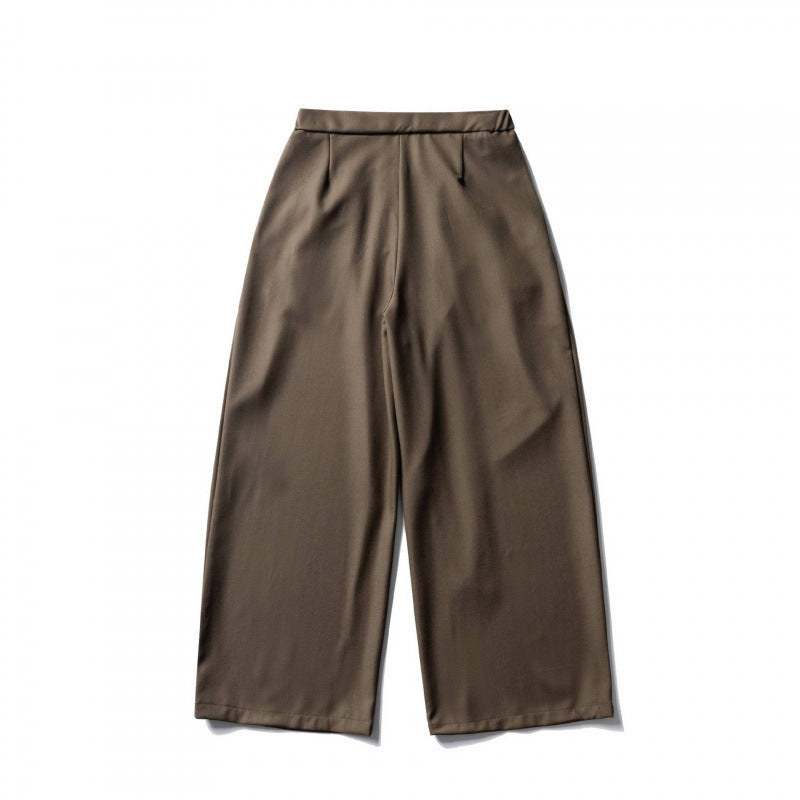 Women's Wide Culotte Pants with High Waist, Pleats and Tie Belt Mune Fashion