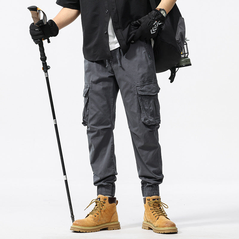 Herren Baumwoll‑Canvas Cargo‑Jogger mit elastischem Bund, Multifachtaschen und gerippten Knöchelabschlüssen Mune Fashion