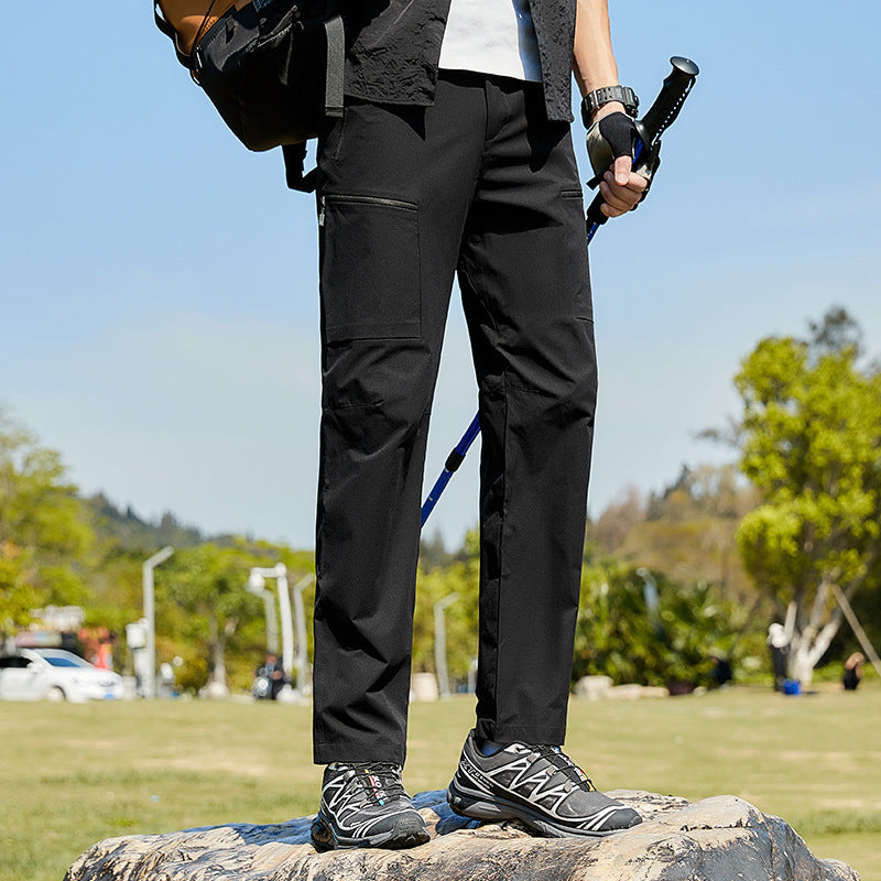 Men's Technical Trekking Pants with Stretch Water-Repellent Surface and Cargo Pockets Mune Fashion
