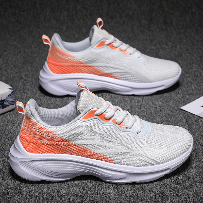 Women’s lightweight mesh knit leisure shoe with seamless upper, ergonomic cushioning sole, and heel pull tab Mune Fashion
