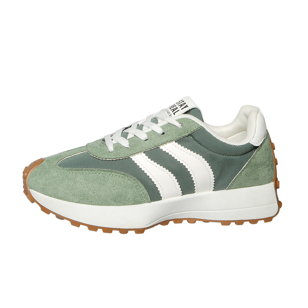 Women’s retro-inspired sneakers with suede overlays, nylon upper, and profile waffle sole Mune Fashion