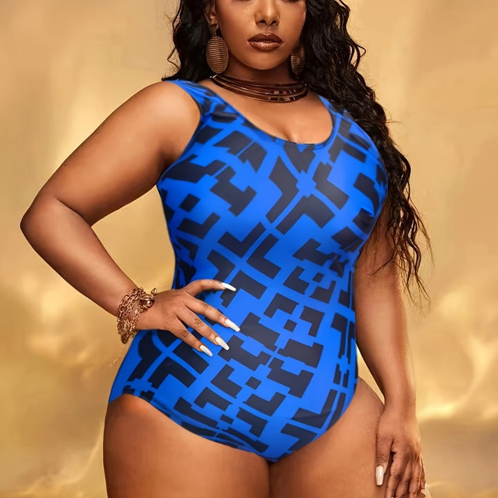 Women's One-Piece Swimsuit with Modern Geometric Design Mune Fashion