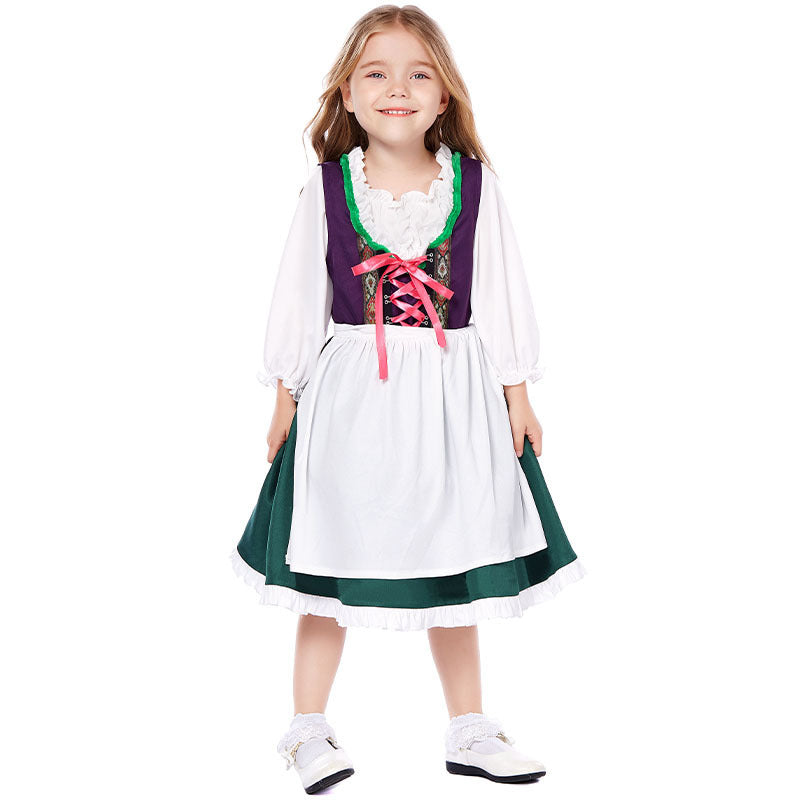 Women's three-piece traditional dress Dirndl costume set with lacing, fitted skirt, and removable Carmen blouse Mune Fashion