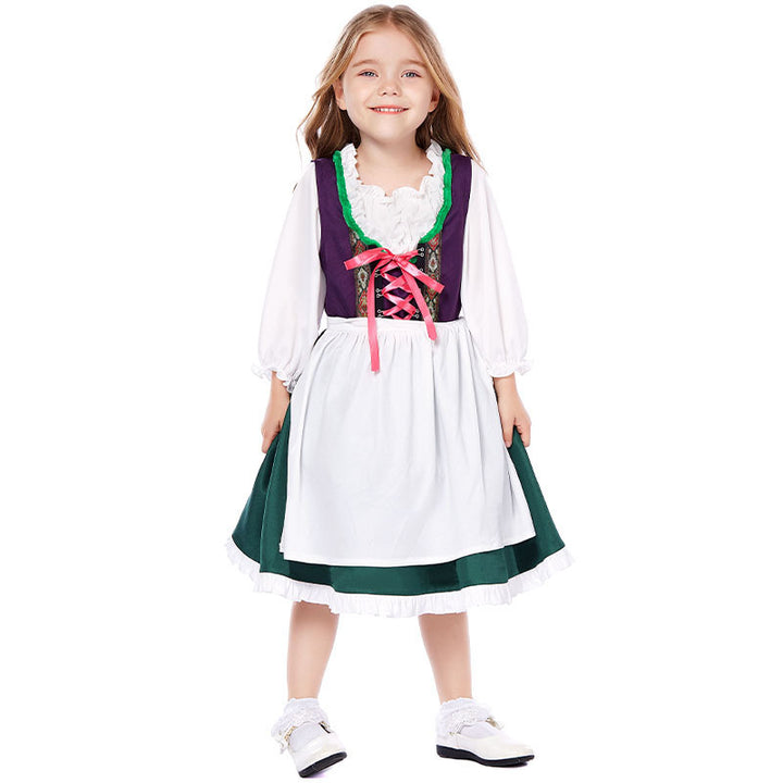 Women's three-piece traditional dress Dirndl costume set with lacing, fitted skirt, and removable Carmen blouse Mune Fashion