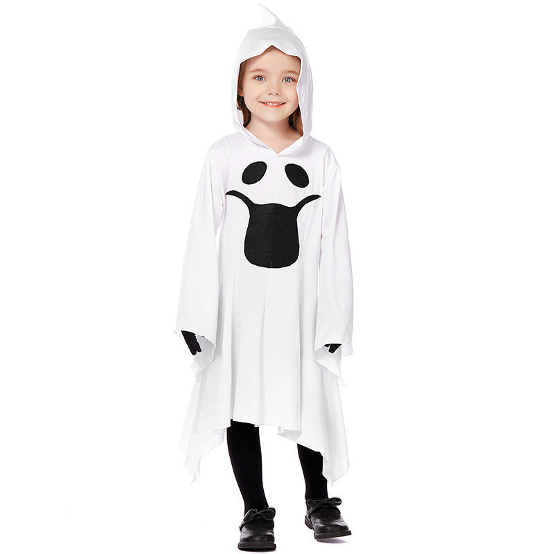 Ladies Ghost Costume with Hood and Wide Flared Sleeves Mune Fashion