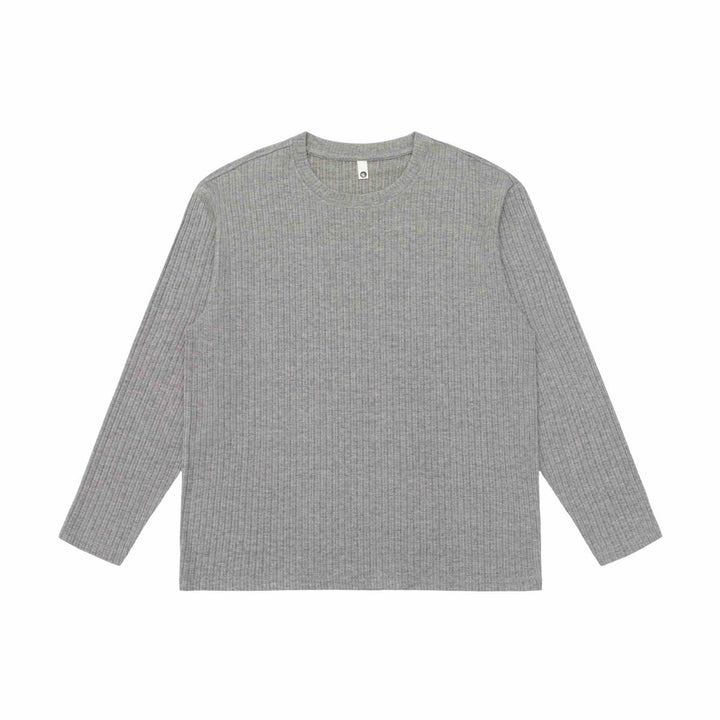 Unisex fine ribbed long sleeve shirt with round neckline and slightly oversized silhouette Mune Fashion