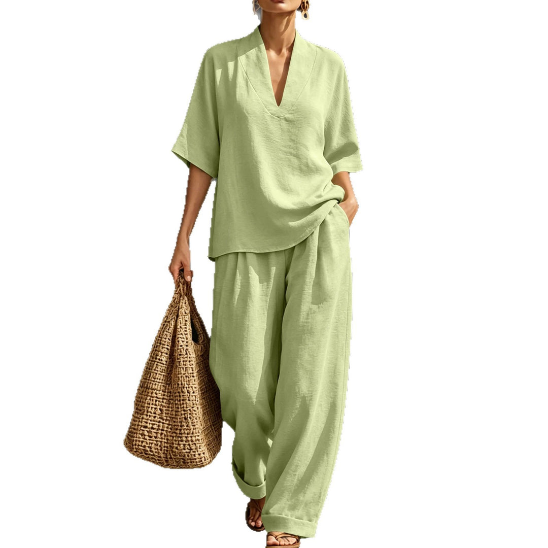 Women Lightweight Oversized V-Neck Tunic Top with Kimono Sleeves Mune Fashion
