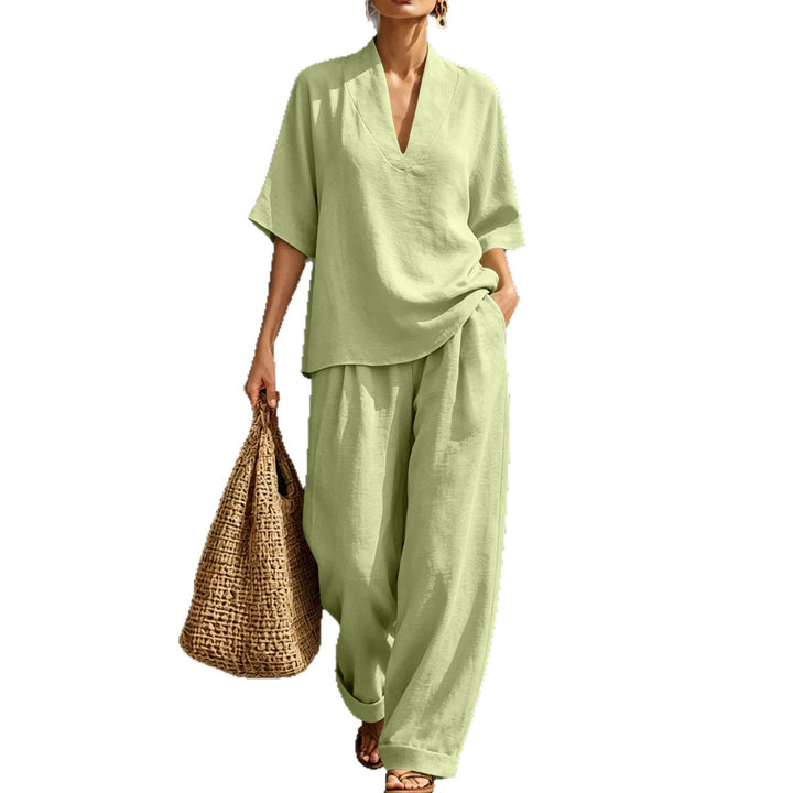 Women Lightweight Oversized V-Neck Tunic Top with Kimono Sleeves Mune Fashion