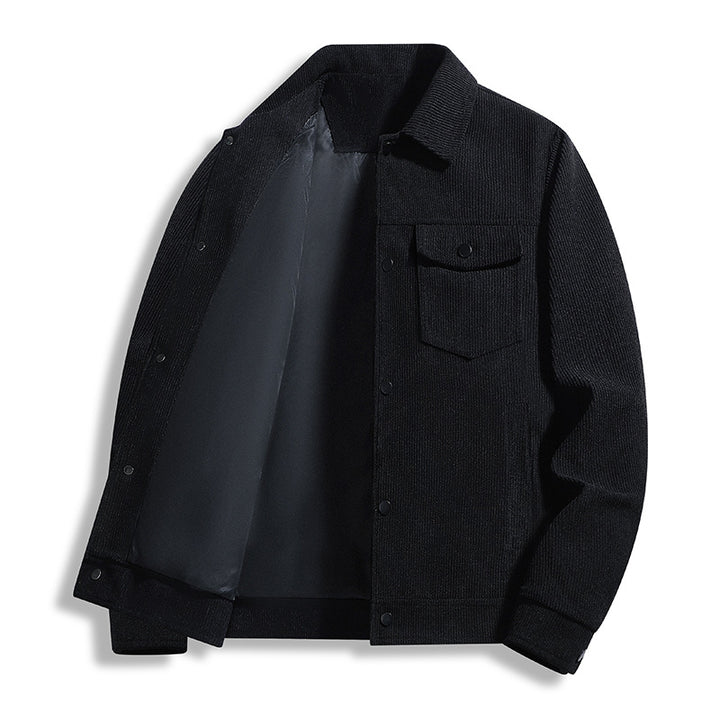 Men's Corduroy Trucker Jacket with Thermal Lining & Snap Button Front Mune Fashion