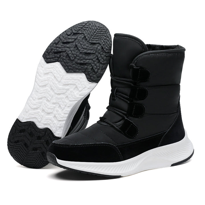 Ladies thermal snow boots with quilted insulation, teddy lining, and grippy profile sole Mune Fashion