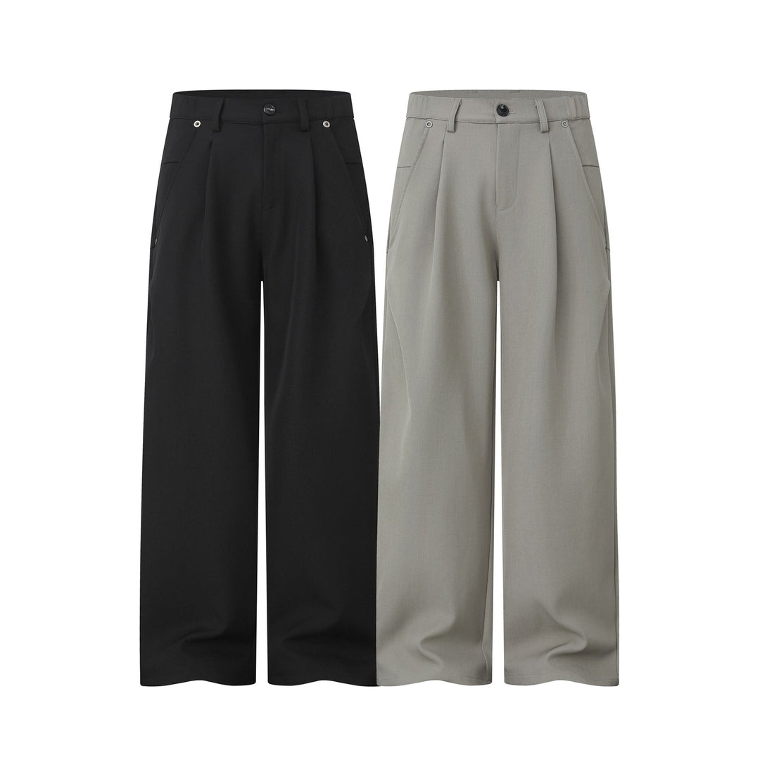 Women's Wide Pleated Trousers with High Waist and Wide Leg Mune Fashion