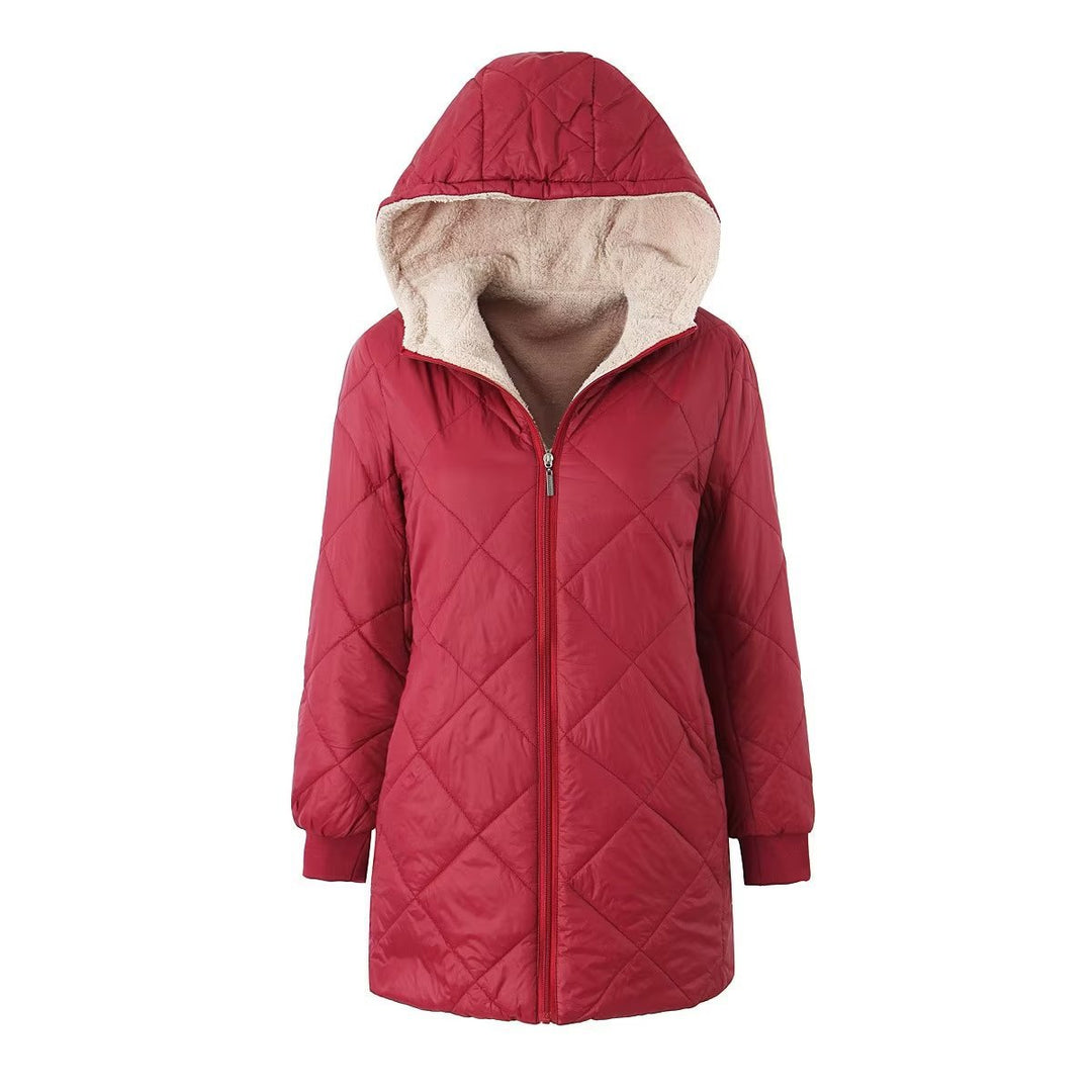 Women's quilted coat with teddy lining and hood Mune Fashion