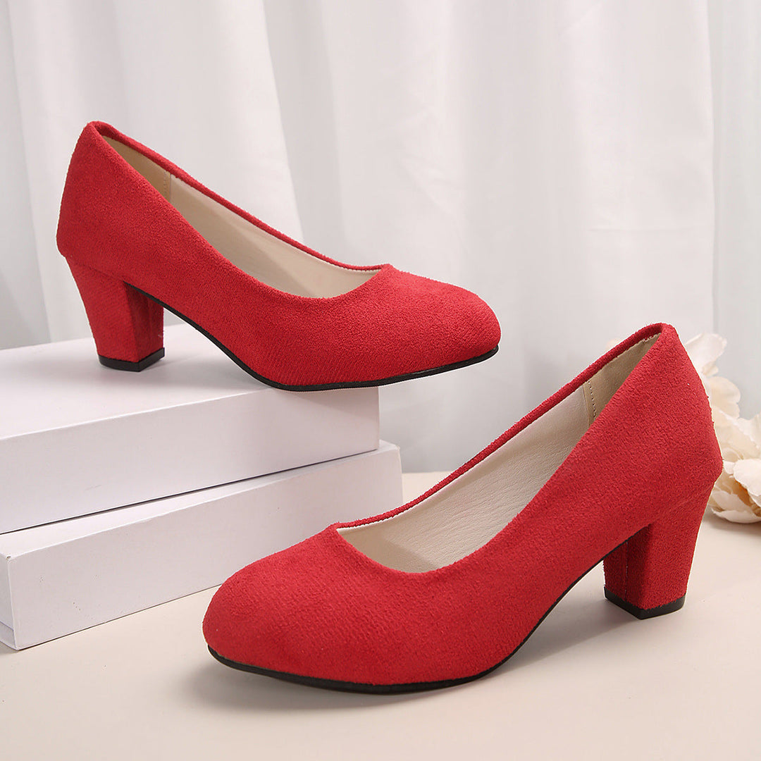 Ladies elegant pumps with comfortable block heels Mune Fashion