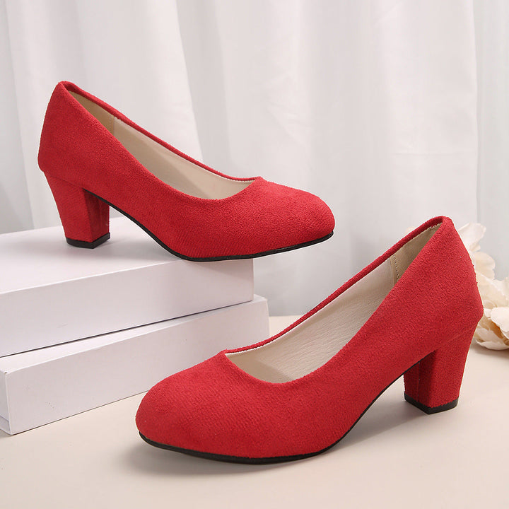 Ladies elegant pumps with comfortable block heels Mune Fashion