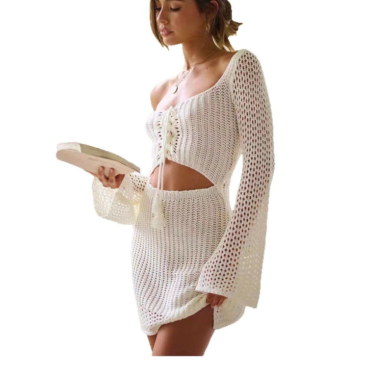 Women's Knit Dress with Off-Shoulder Design Mune Fashion
