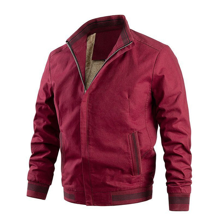 Men's leisure bomber jacket with thermal lining and ribbed contrast cuffs Mune Fashion