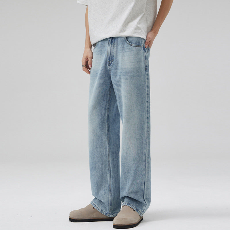 Men's extra wide denim pants with relaxed fit and floor-length hem Mune Fashion