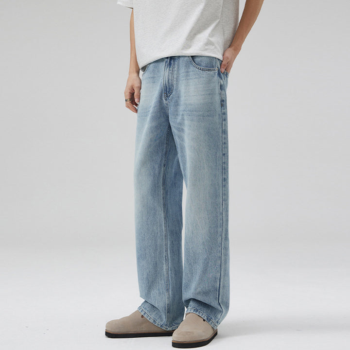 Men's extra wide denim pants with relaxed fit and floor-length hem Mune Fashion