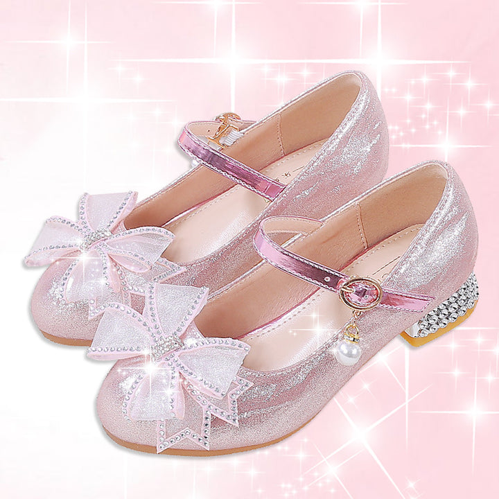 Women Sparkling Ballet Flats with Decorative Bows and Rhinestone Accents Mune Fashion