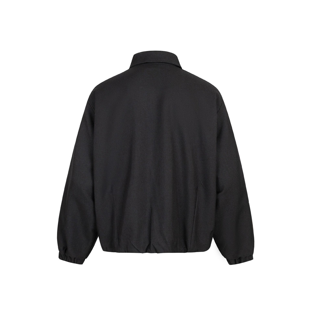 Unisex Boxy-Short Jacket with Shirt Collar, Two-Way Metal Zipper, and Elastic Hem Mune Fashion