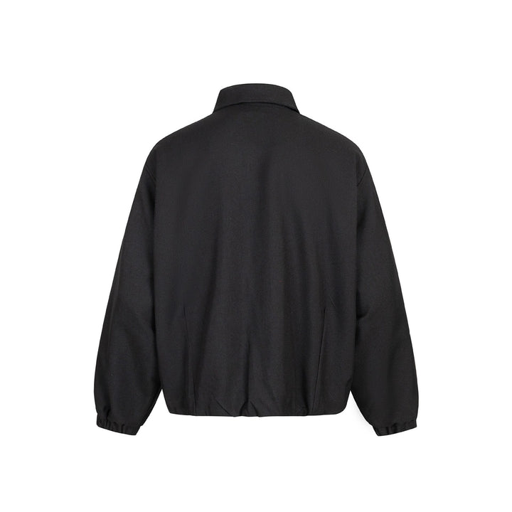 Unisex Boxy-Short Jacket with Shirt Collar, Two-Way Metal Zipper, and Elastic Hem Mune Fashion