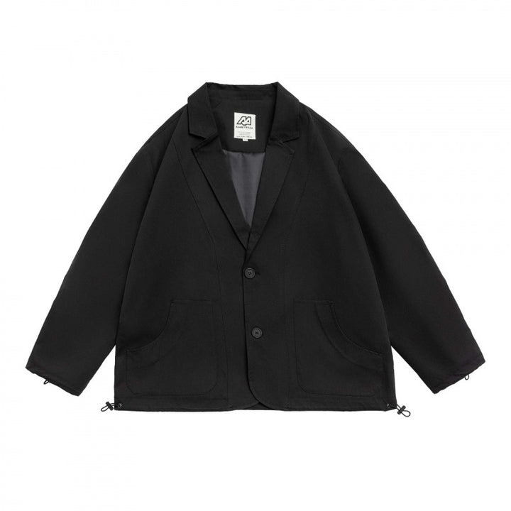 Unisex Oversized Blazer Jacket in Utility Look with Drawstring and Patch Pockets Mune Fashion