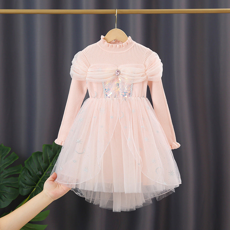 Girls festive tulle dress with sparkling appliqués Mune Fashion