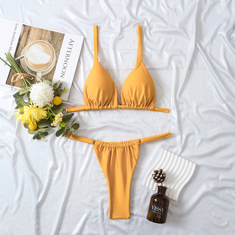 Women's Triangle Bikini Set with Ruffle Details Mune Fashion