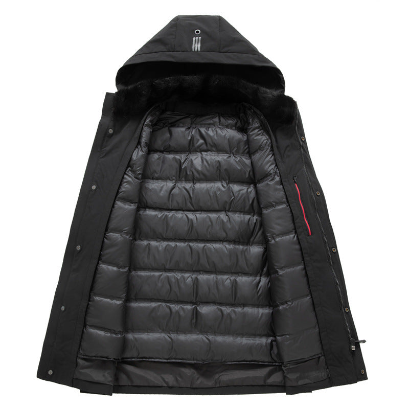Men's waterproof two-layer coat with quilted inner jacket and hood Mune Fashion