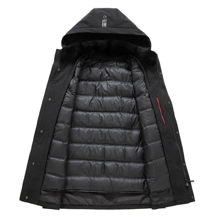 Men's waterproof two-layer coat with quilted inner jacket and hood Mune Fashion