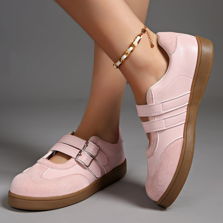 Women's retro-inspired Mary Jane sneakers with double buckle strap and ergonomic rubber sole Mune Fashion