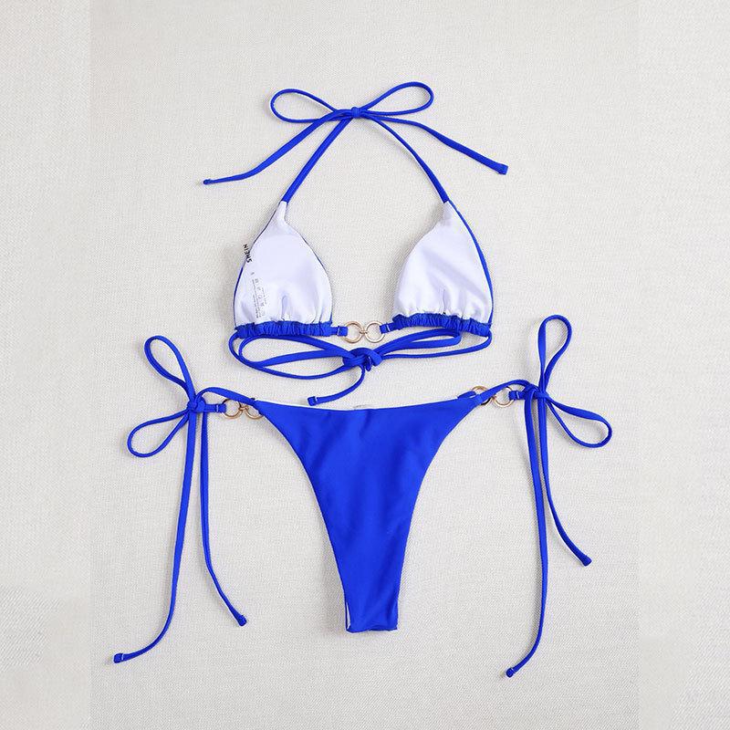 Women's triangle bikini with charming ring accents and adjustable straps Mune Fashion