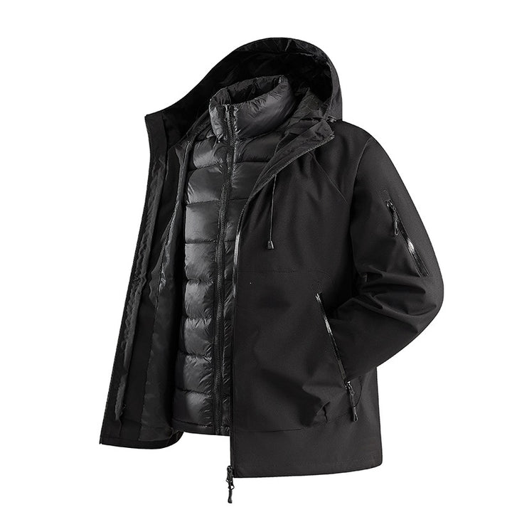 Men's two-piece transitional jacket with removable quilted inner jacket and hood Mune Fashion