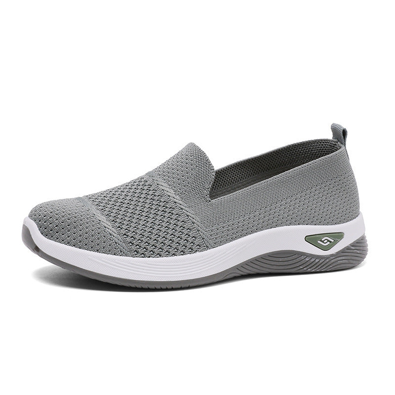 Women’s seamless knitted slip-on walking slipper with elastic heel support and grippy thermoplastic rubber sole Mune Fashion