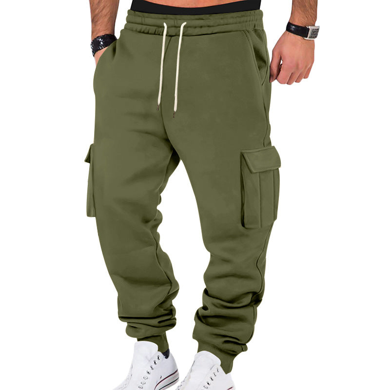 Men's Cargo Jogging Pants with Drawstring, Side Pockets, and Elastic Cuffs Mune Fashion