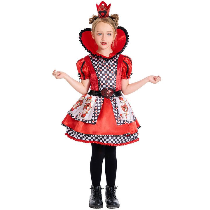 Girls Fairytale Heart Lady Costume with Crown and Tulle Skirt Mune Fashion