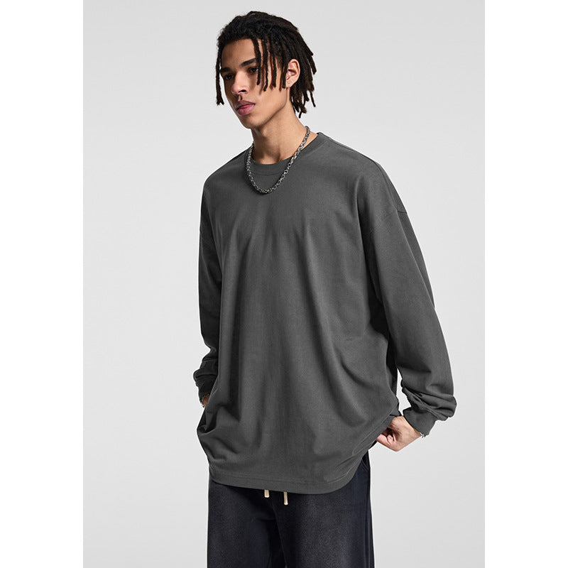 Men's Oversize Long Sleeve Shirt with Dropped Shoulder and Round Neck Mune Fashion