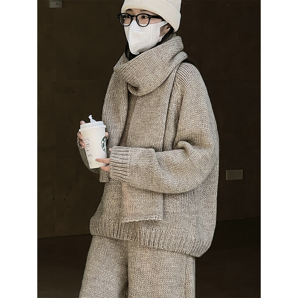 Women Relaxed Chunky Knit Raglan Sweater with Wide Hem and Ribbed Finish Mune Fashion