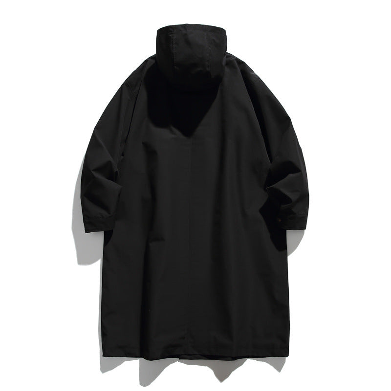 Unisex Longer waterproof oversized coat with hood and patch pockets Mune Fashion