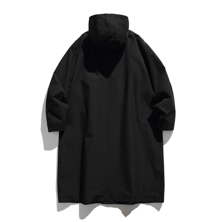 Unisex Longer waterproof oversized coat with hood and patch pockets Mune Fashion