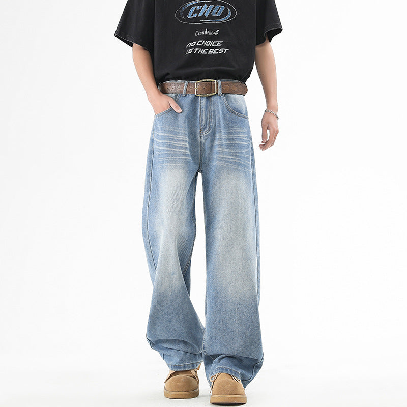 Men's baggy jeans in ultra-long palazzo cut with subtle pleated look Mune Fashion