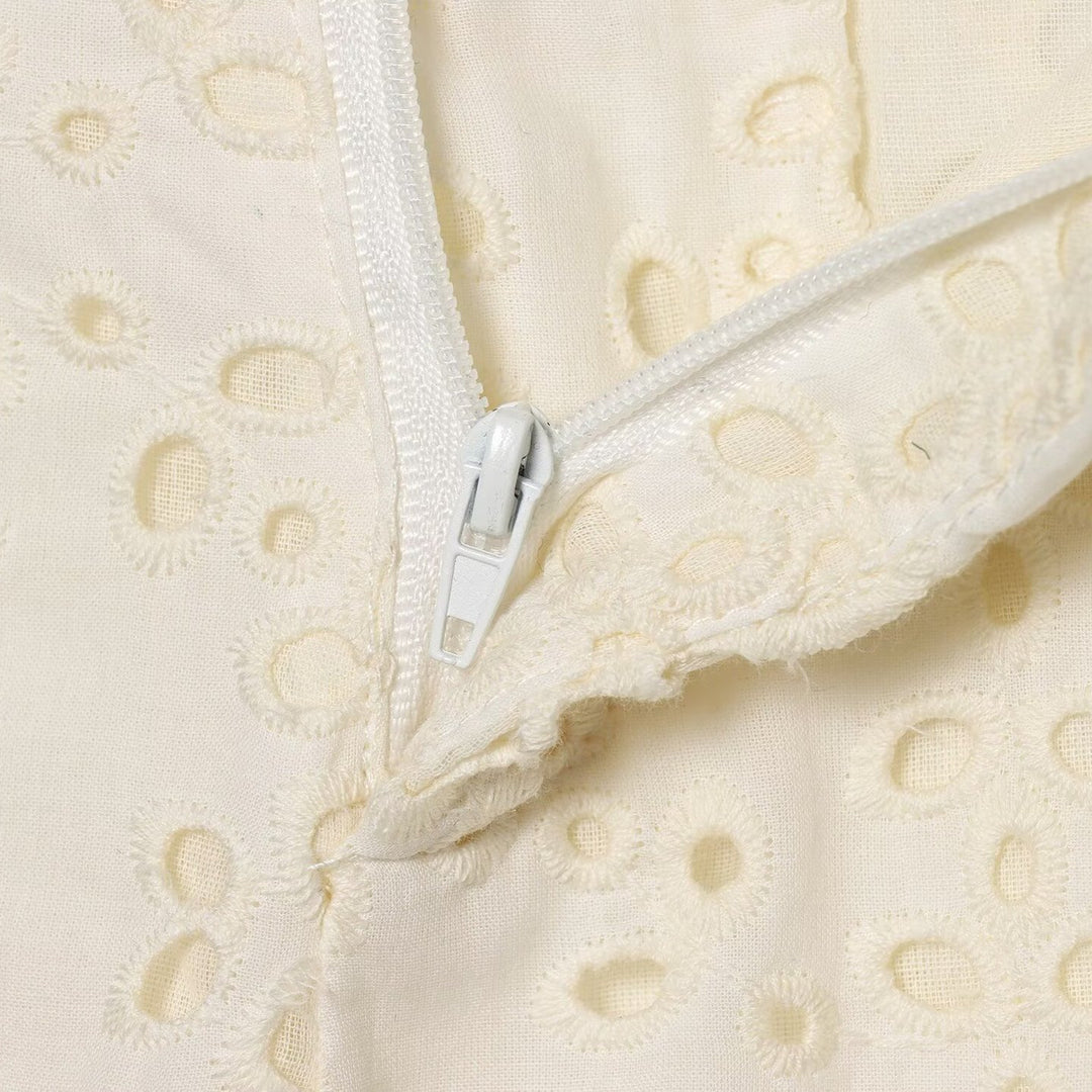 Women's Wide Broderie-Anglaise Flared Trousers with High Waist and Flared Leg Mune Fashion