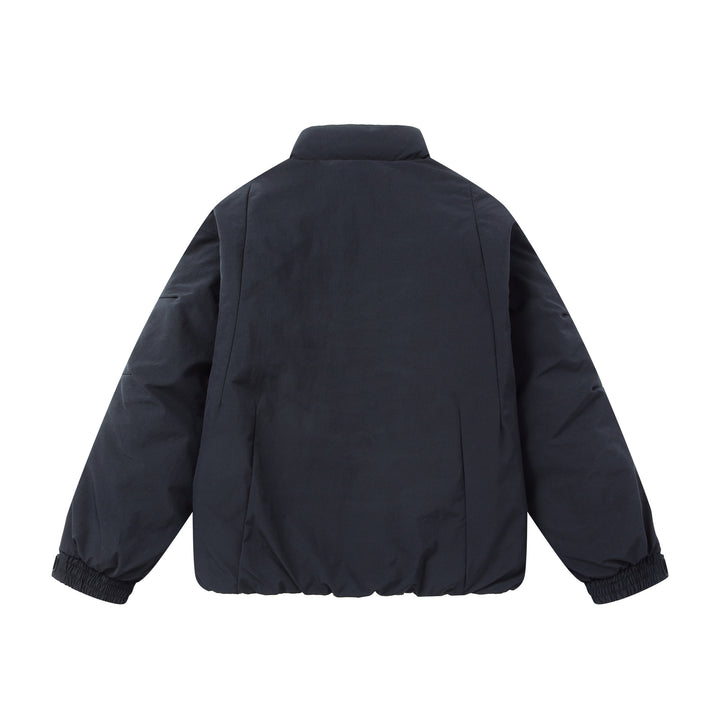 Men's short puffer jacket with protective stand-up collar, concealed zipper, and elastic hem Mune Fashion